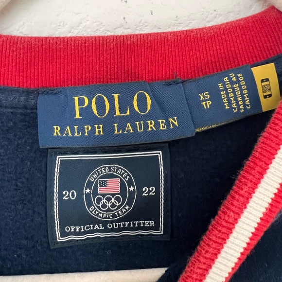 Polo Ralph Lauren 2022 Team USA Olympic Bear Pullover Blue Cotton Sweatshirt X - Picture 10 of 11